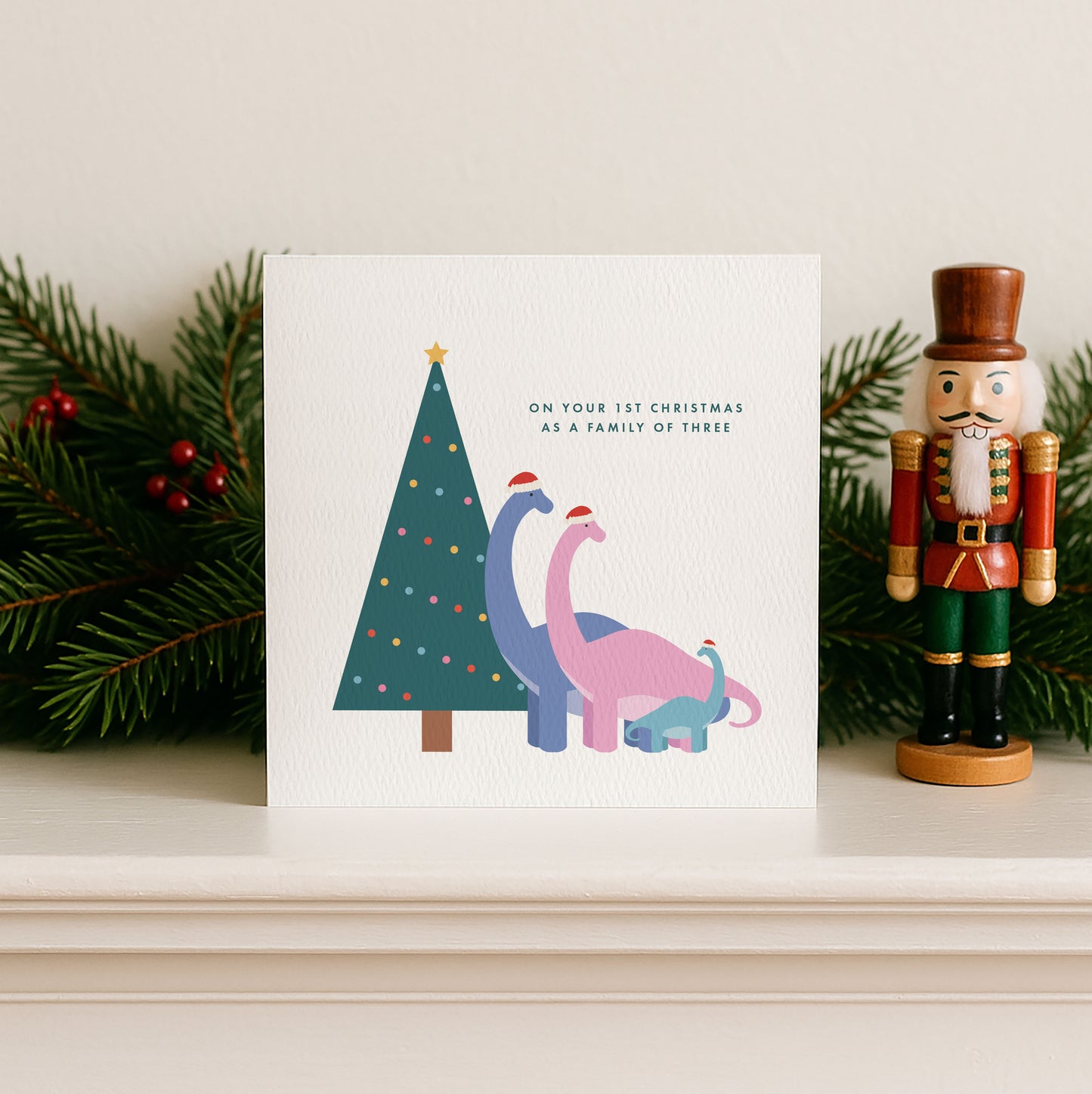 Personalised Dinosaur Family Christmas Card