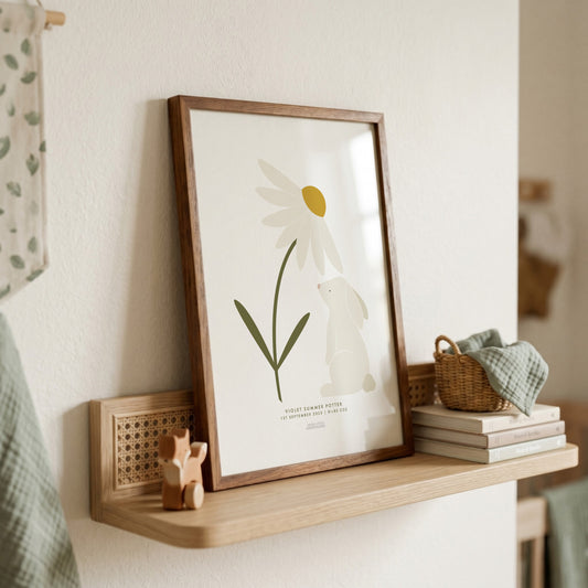 Personalised Bunny with Daisy Print