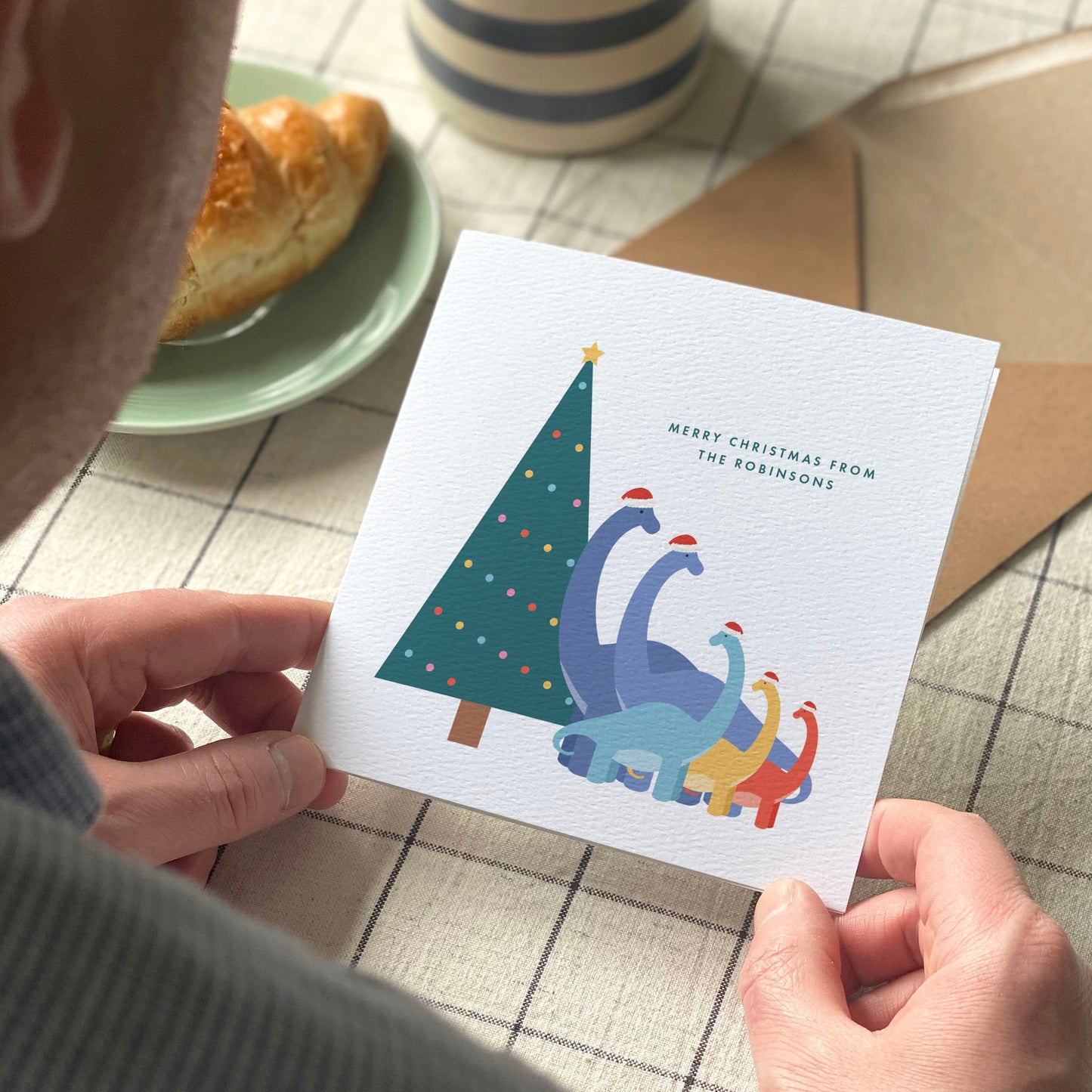 Personalised Dinosaur Family Christmas Card