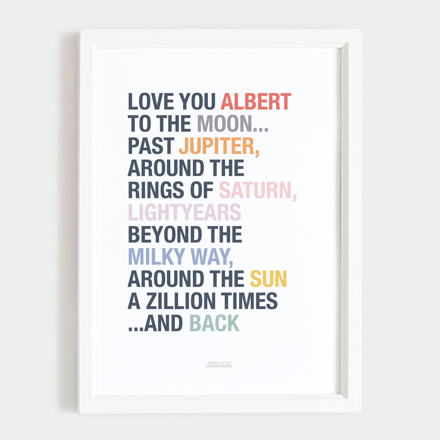 Personalised Love You to the Moon Print