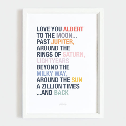 Personalised Love You to the Moon Print