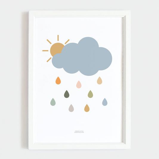 Rain Cloud Print - Safari Blue