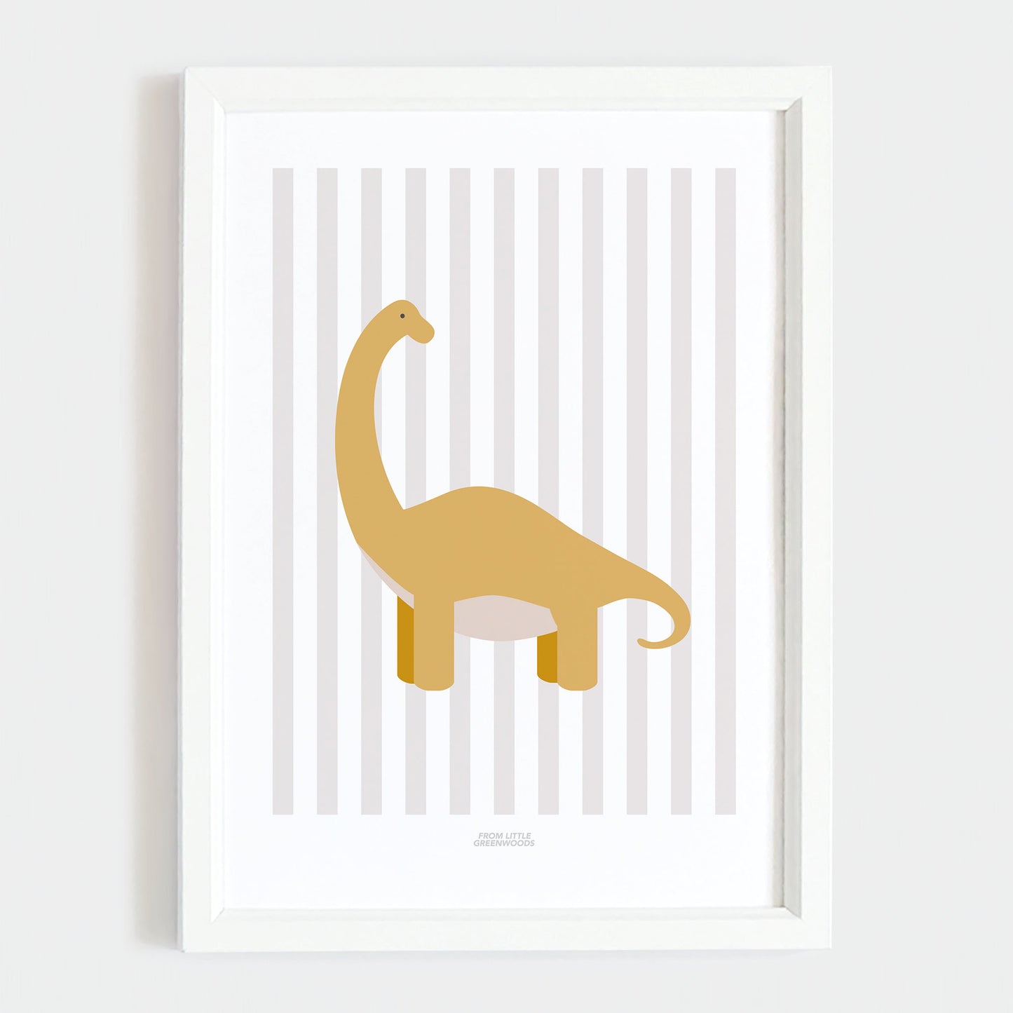 Diplodocus Print - Grey Stripes