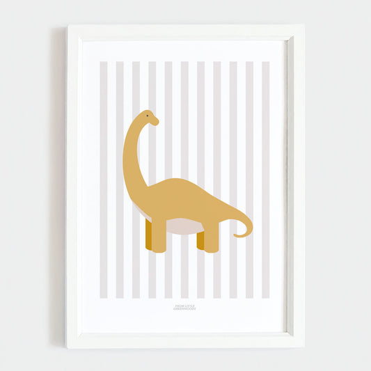 Diplodocus Print - Grey Stripes