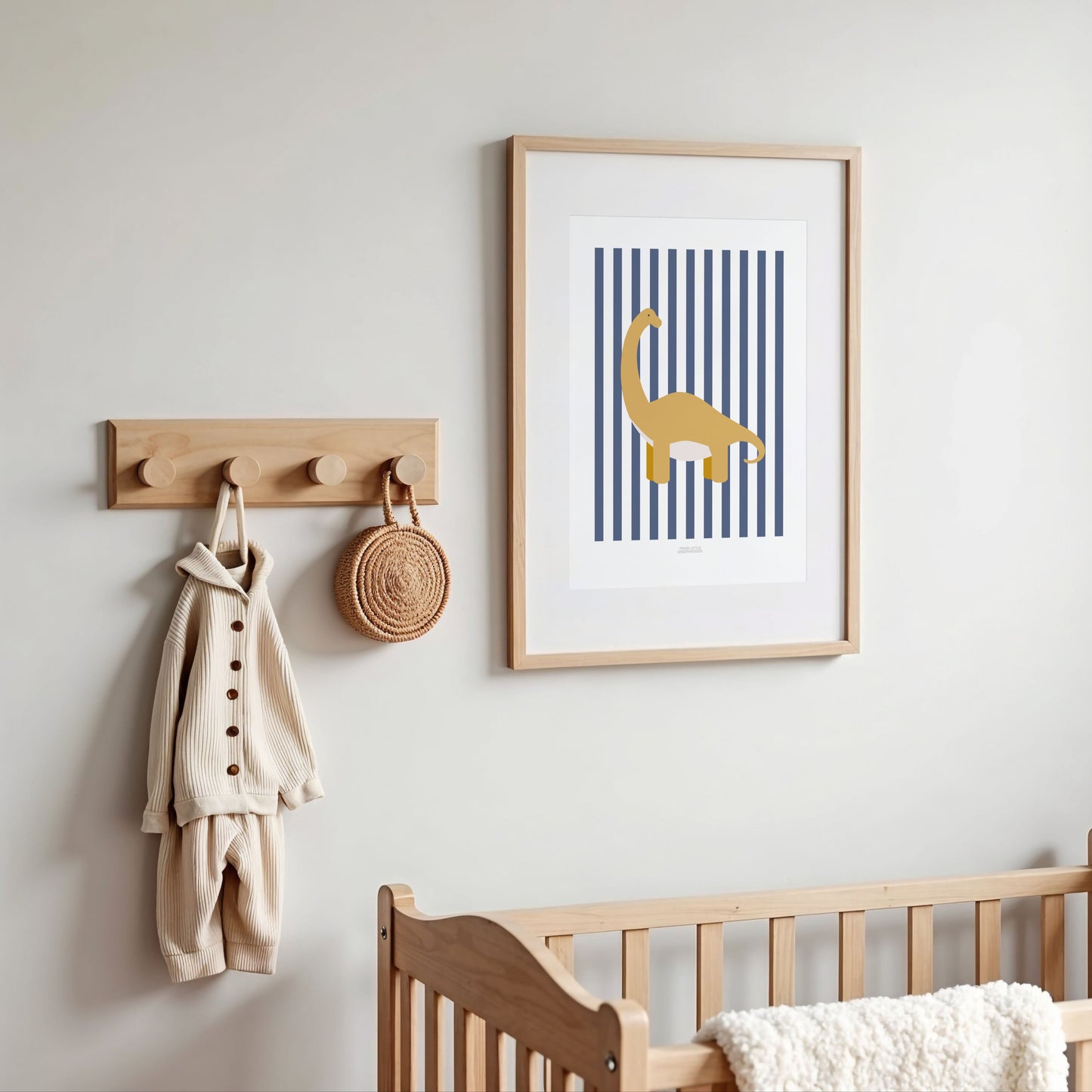 Diplodocus Print - Blue Stripes