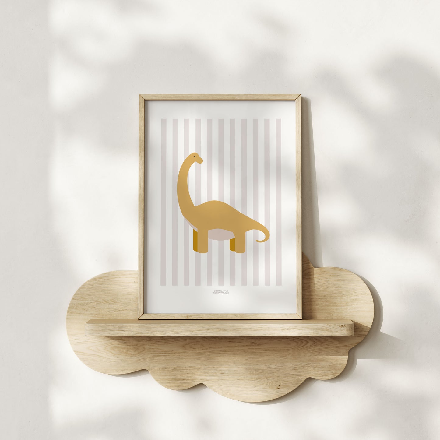 Diplodocus Print - Grey Stripes
