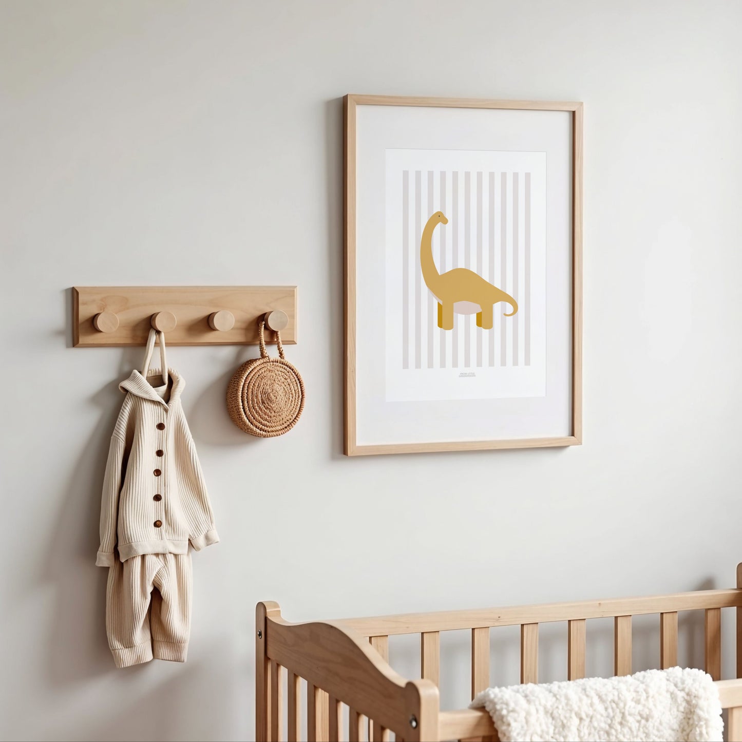 Diplodocus Print - Grey Stripes
