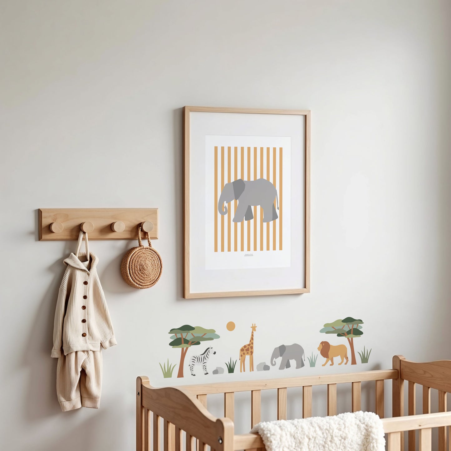 Children's Striped Elephant Print - Yellow