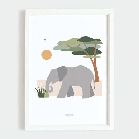 Children's Elephant Safari Print