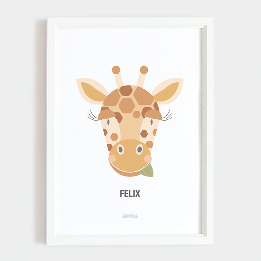 Personalised Kid's Giraffe Print