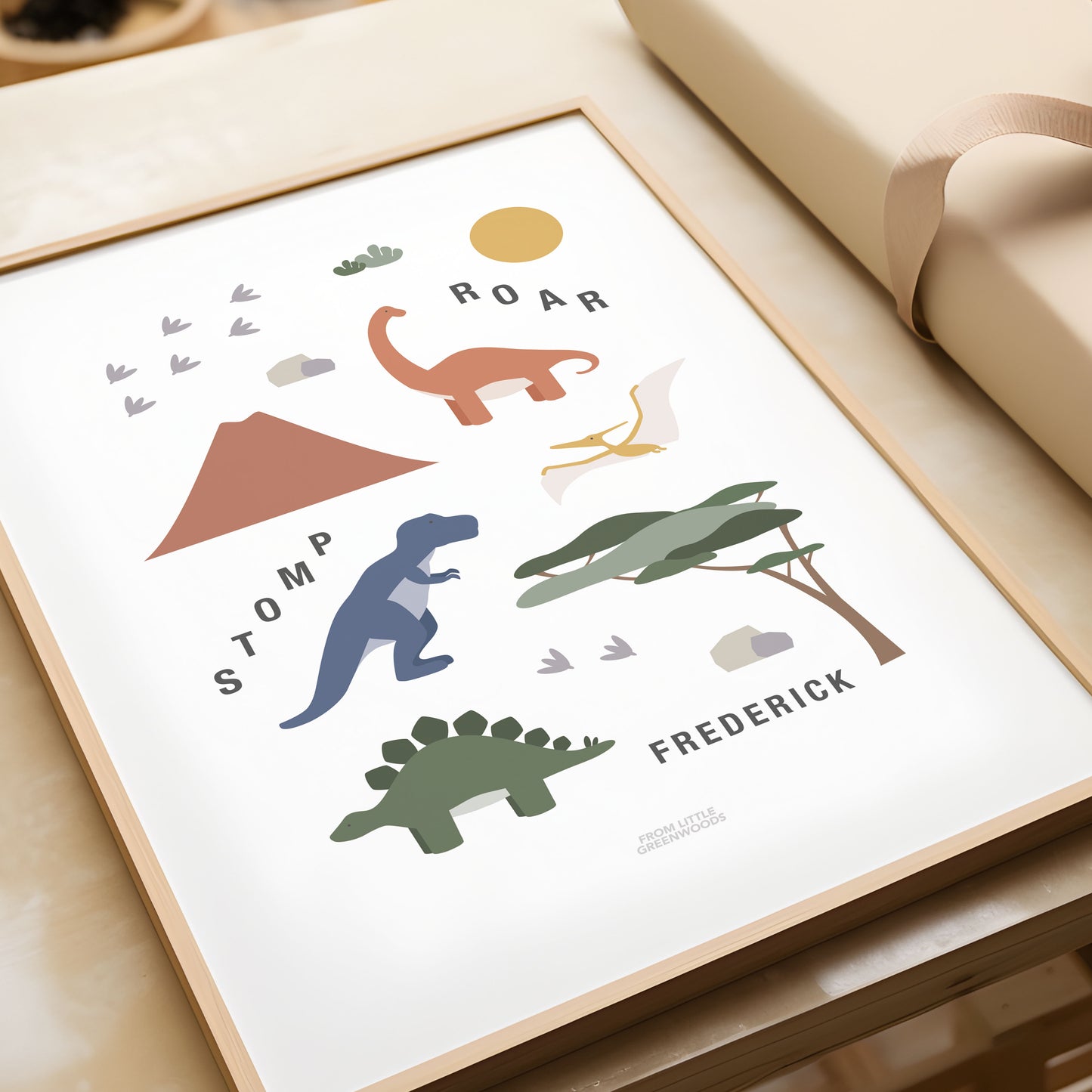 Personalised Dinosaur Print