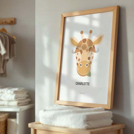 Personalised Kid's Giraffe Print