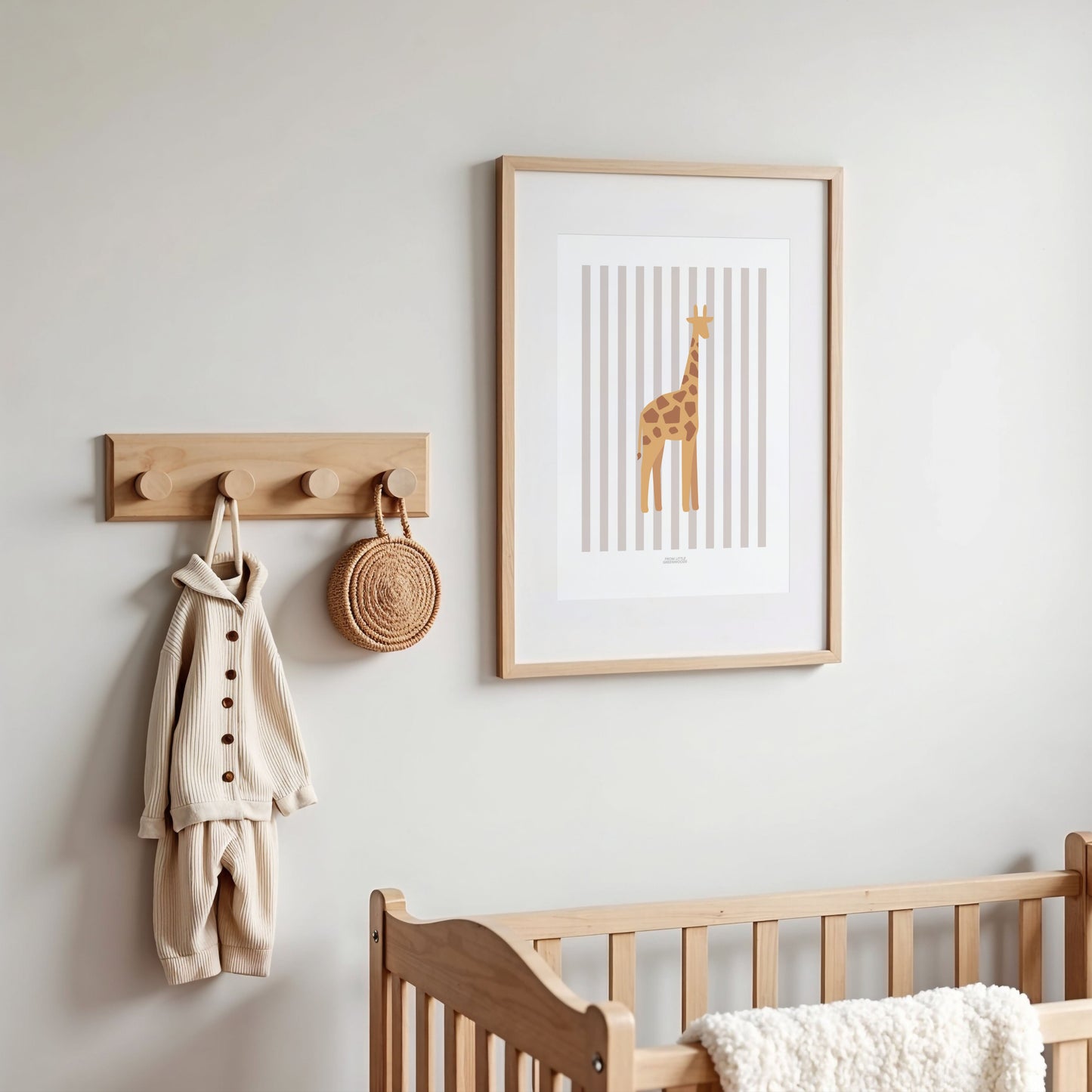 Children's Striped Giraffe Print - Grey