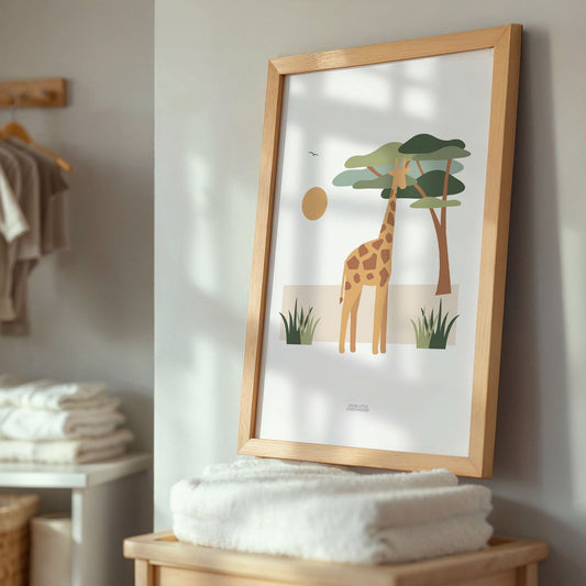 Children's Giraffe Safari Print