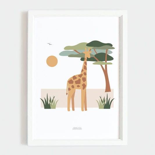 Children's Giraffe Safari Print