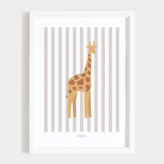 Children's Striped Giraffe Print - Grey