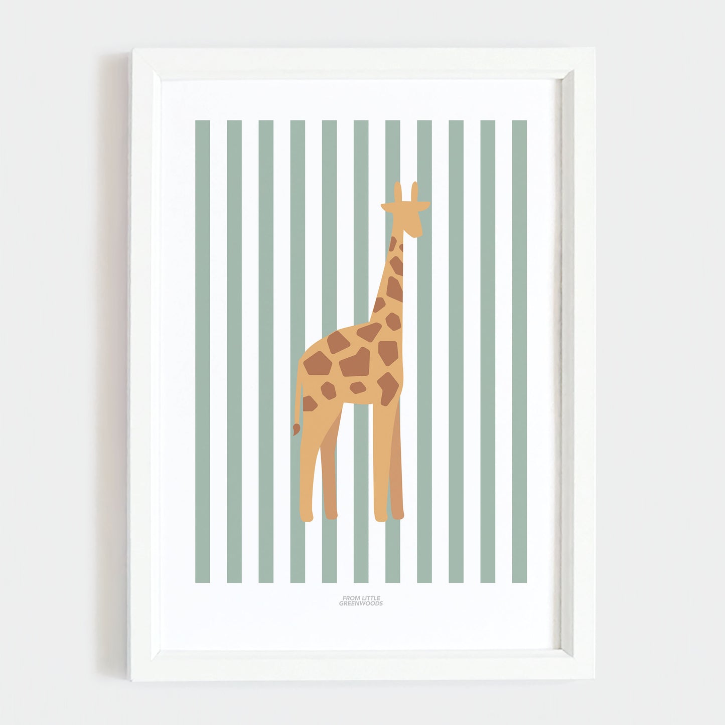 Children's Striped Giraffe Print - Teal
