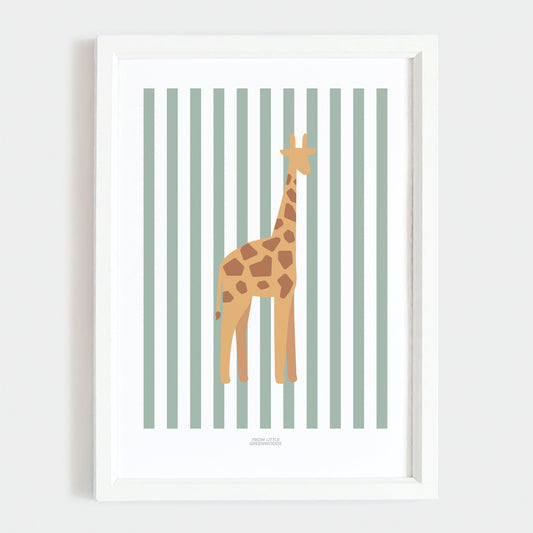Children's Striped Giraffe Print - Teal