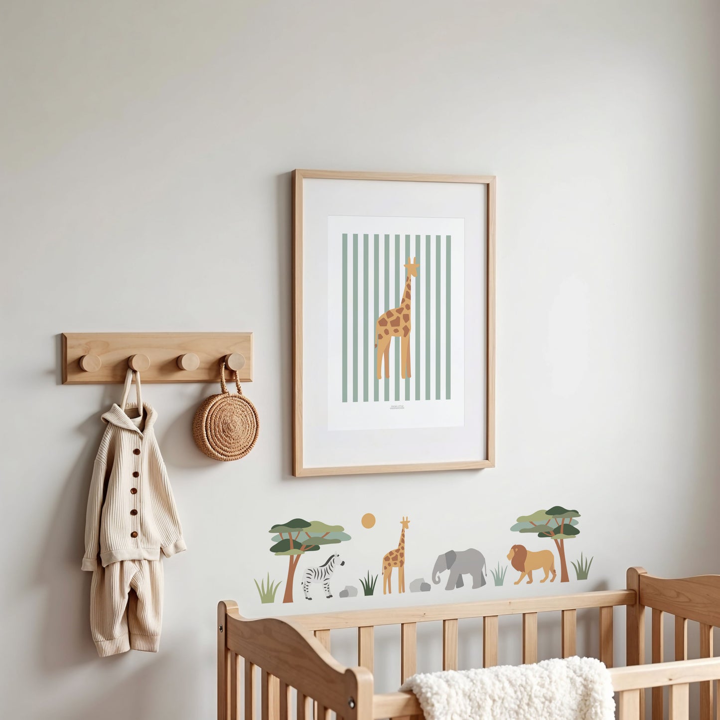 Children's Striped Giraffe Print - Teal