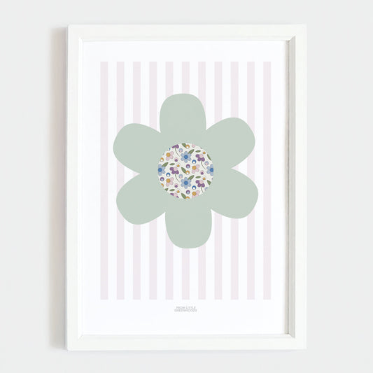 Mint Green Ditsy Flower Print