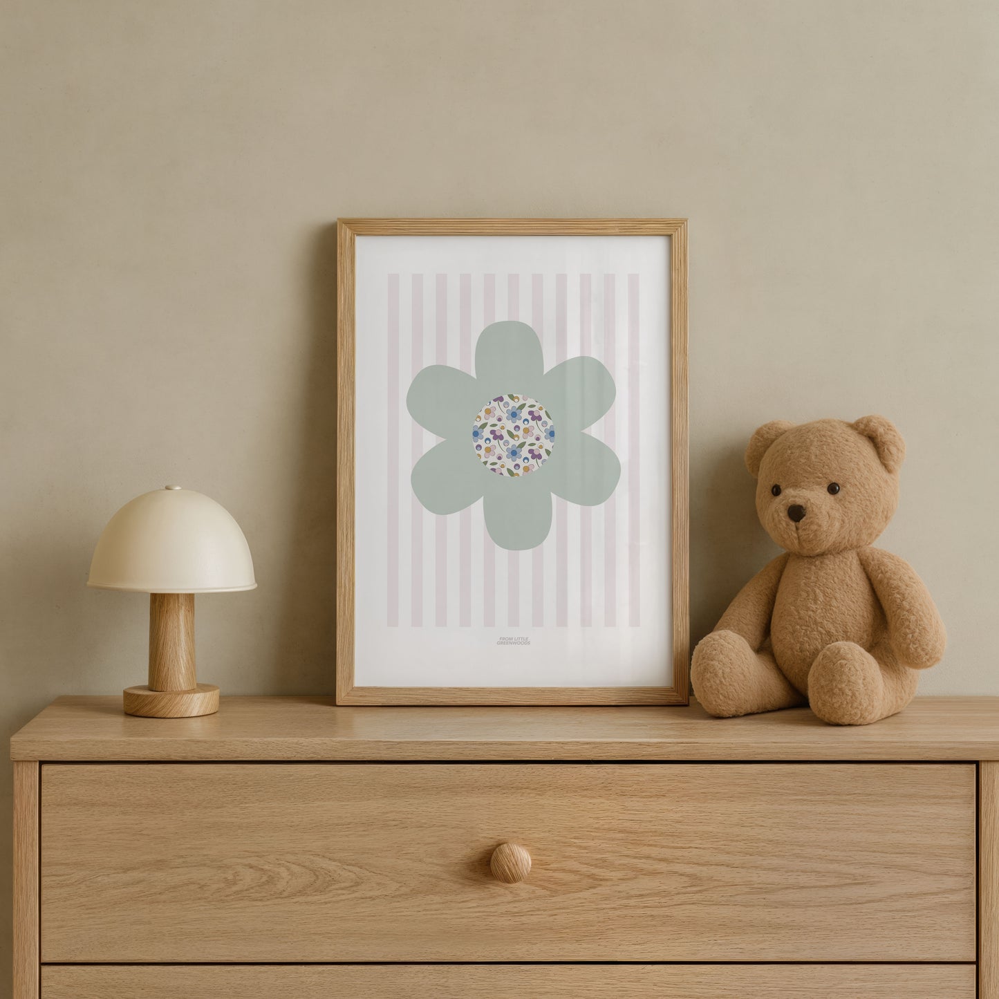 Mint Green Ditsy Flower Print