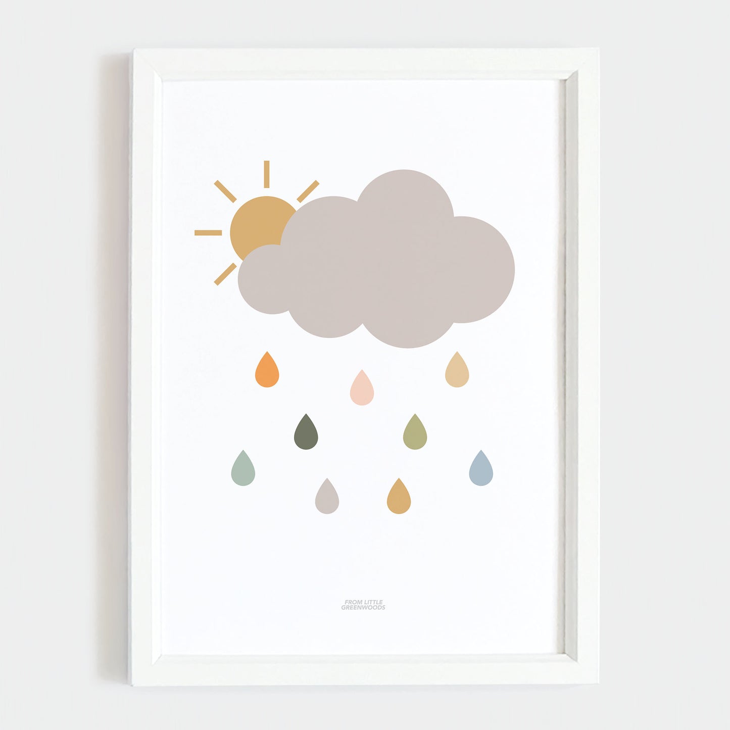 Rain Cloud Print - Safari Grey
