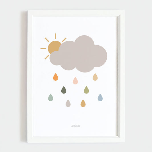 Rain Cloud Print - Safari Grey