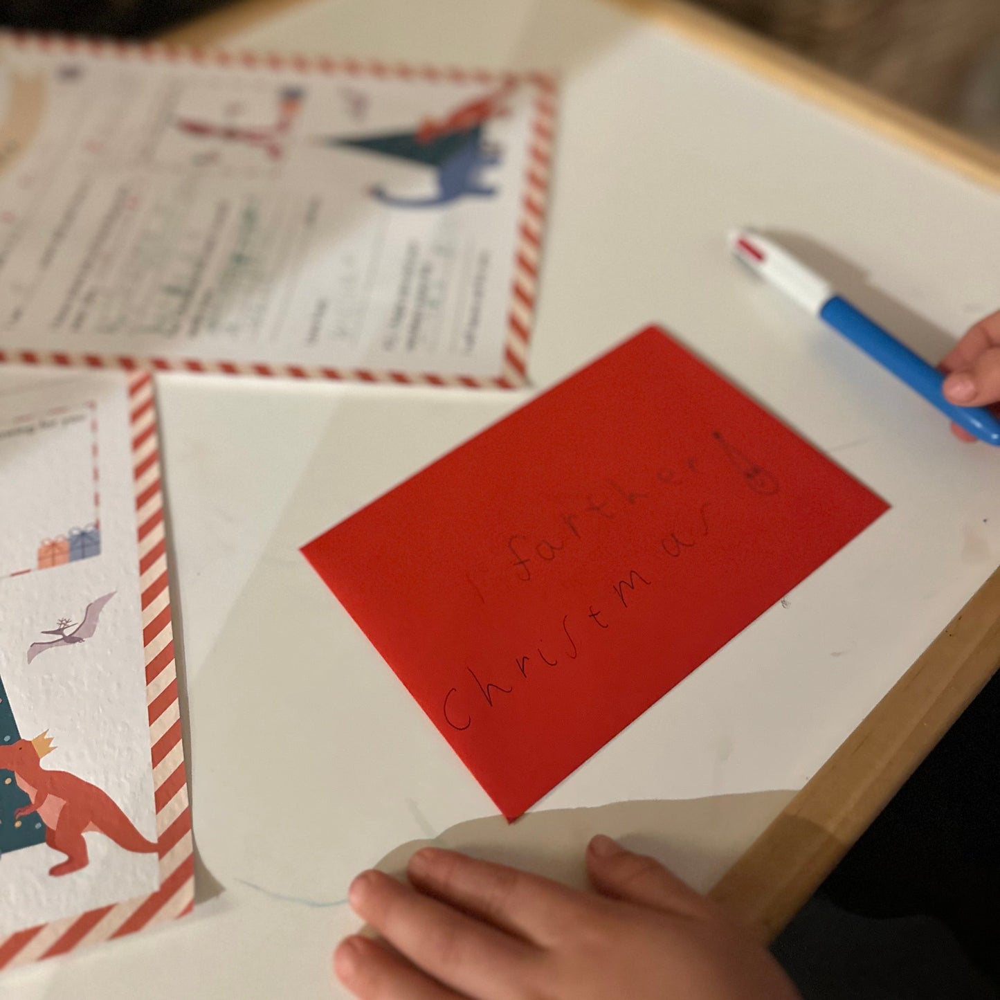 Dinosaur Themed Children's Letter to Santa with Envelope