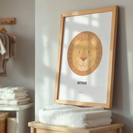 Personalised Children's Lion Print