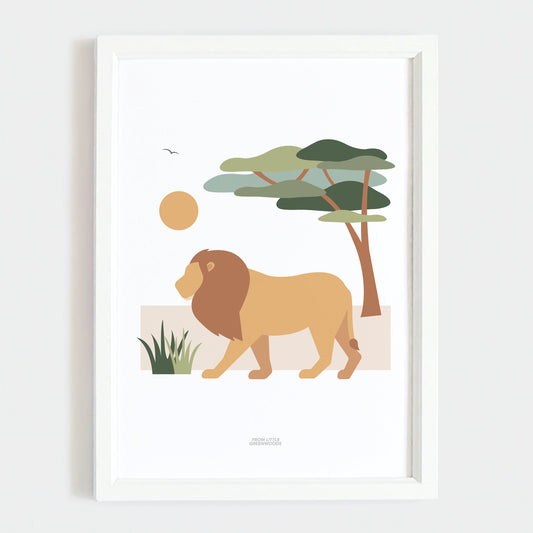 Children's Lion Safari Print