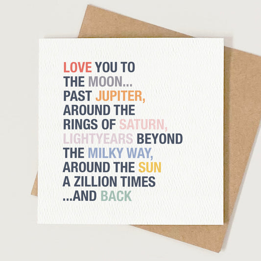 Love You to the Moon Anniversary Card