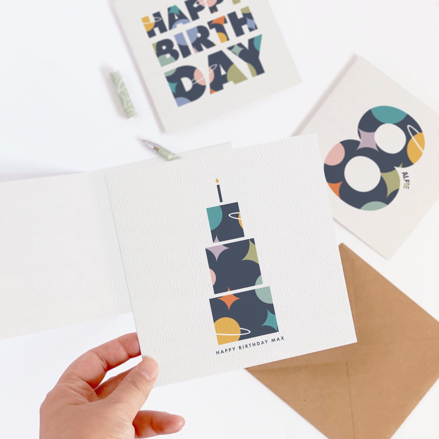 Space Birthday Cake Card