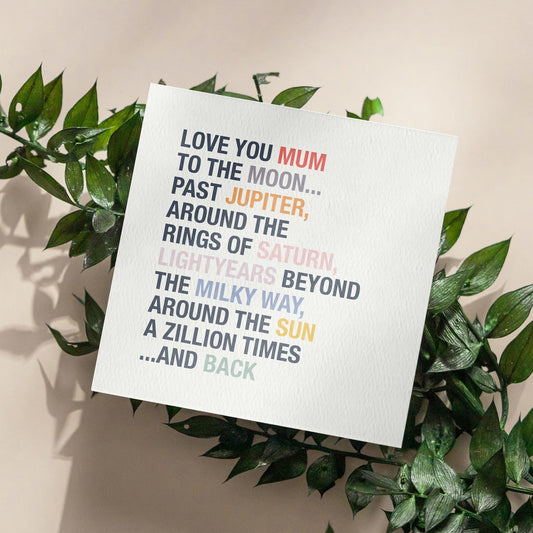 Personalised Love You to the Moon Card