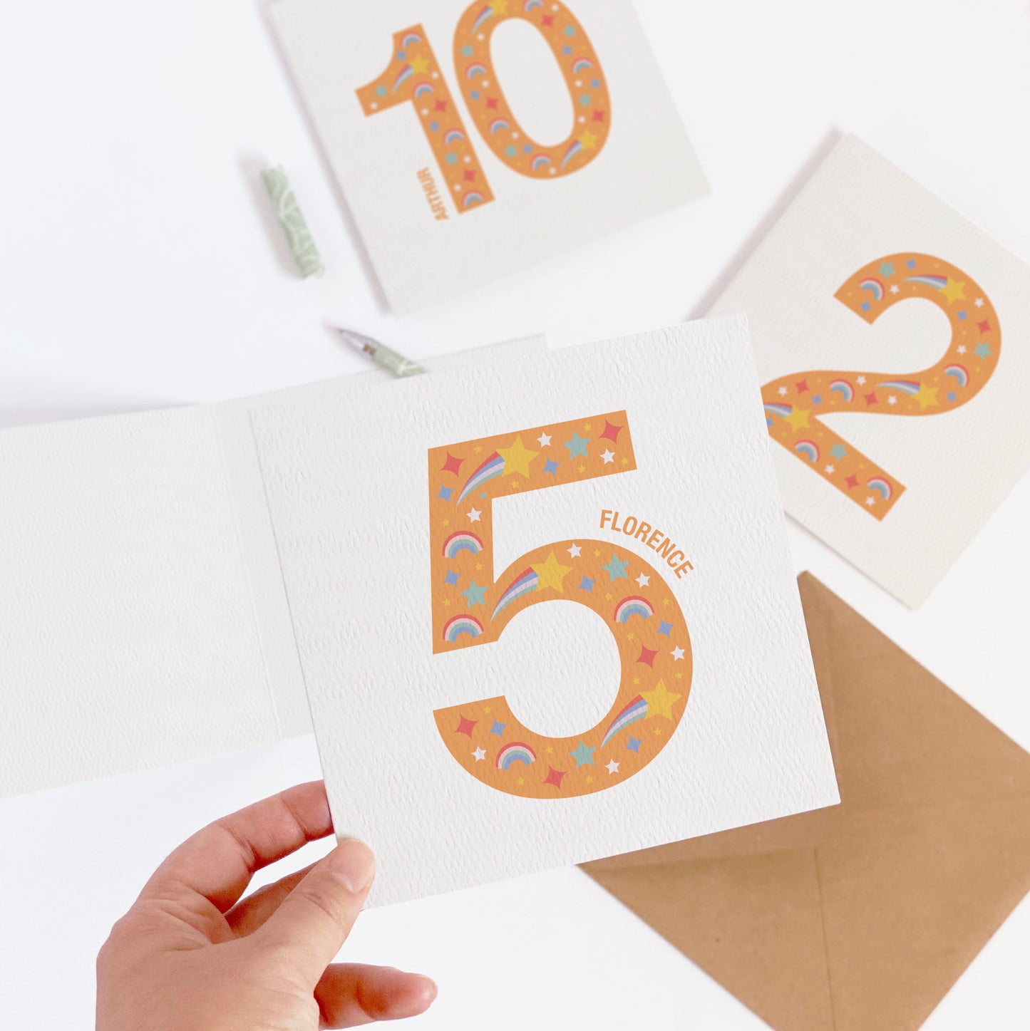 Children's Age Birthday Card - Orange