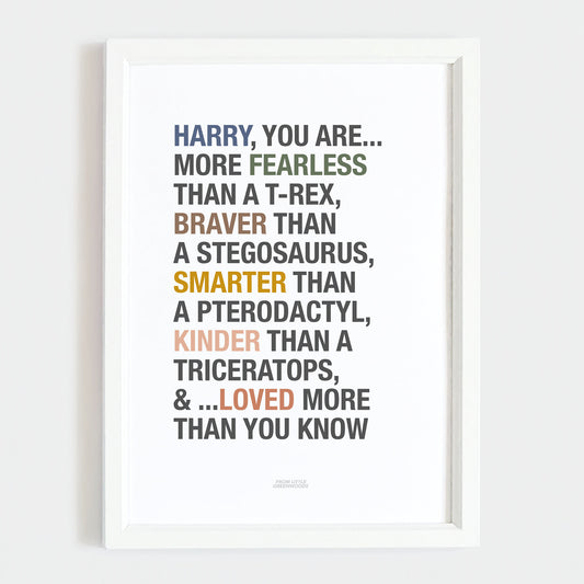 Personalised Dinosaur Affirmations Print