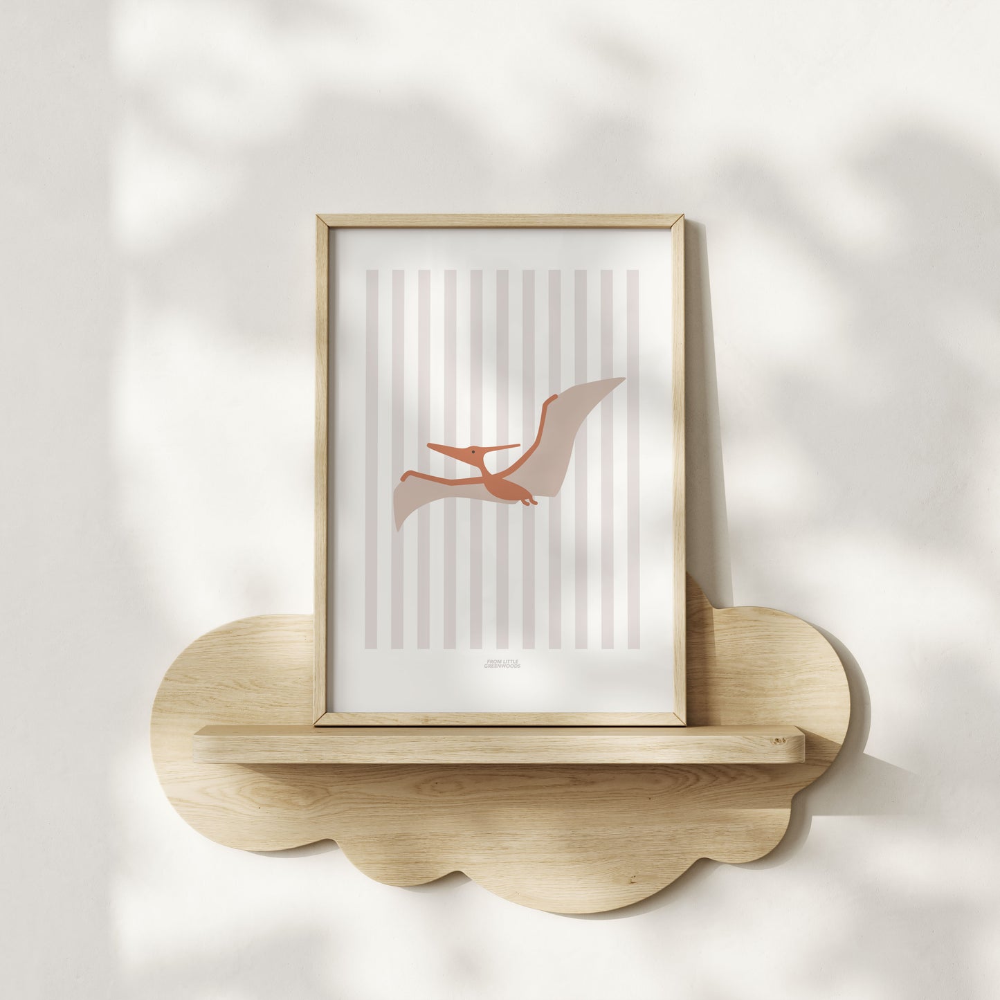 Pterodactyl Print - Grey Stripes