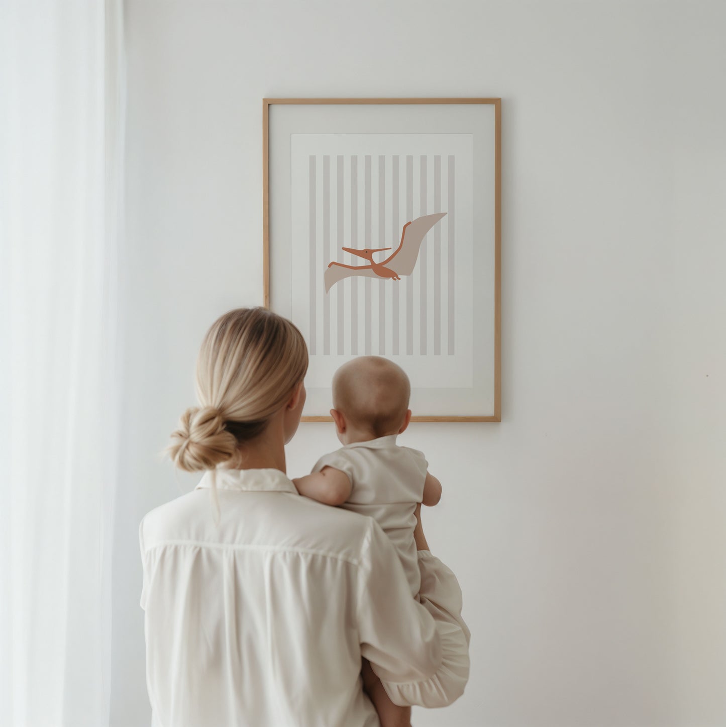 Pterodactyl Print - Grey Stripes