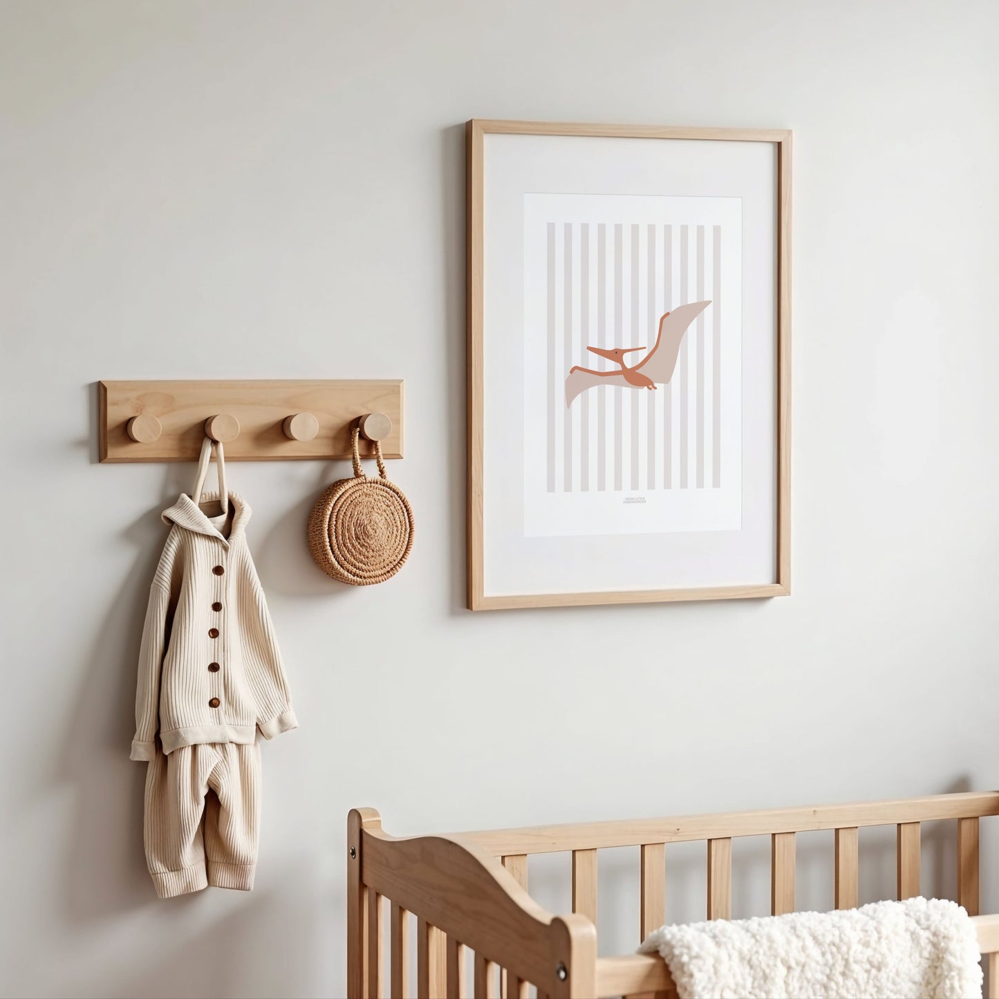 Pterodactyl Print - Grey Stripes