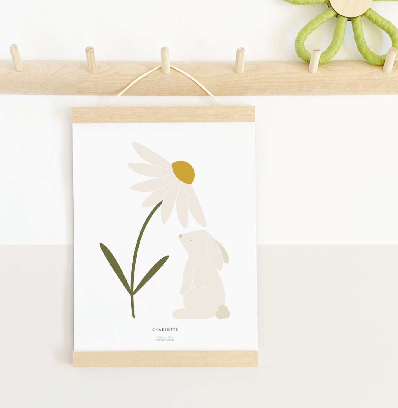 Bunny with Daisy Print