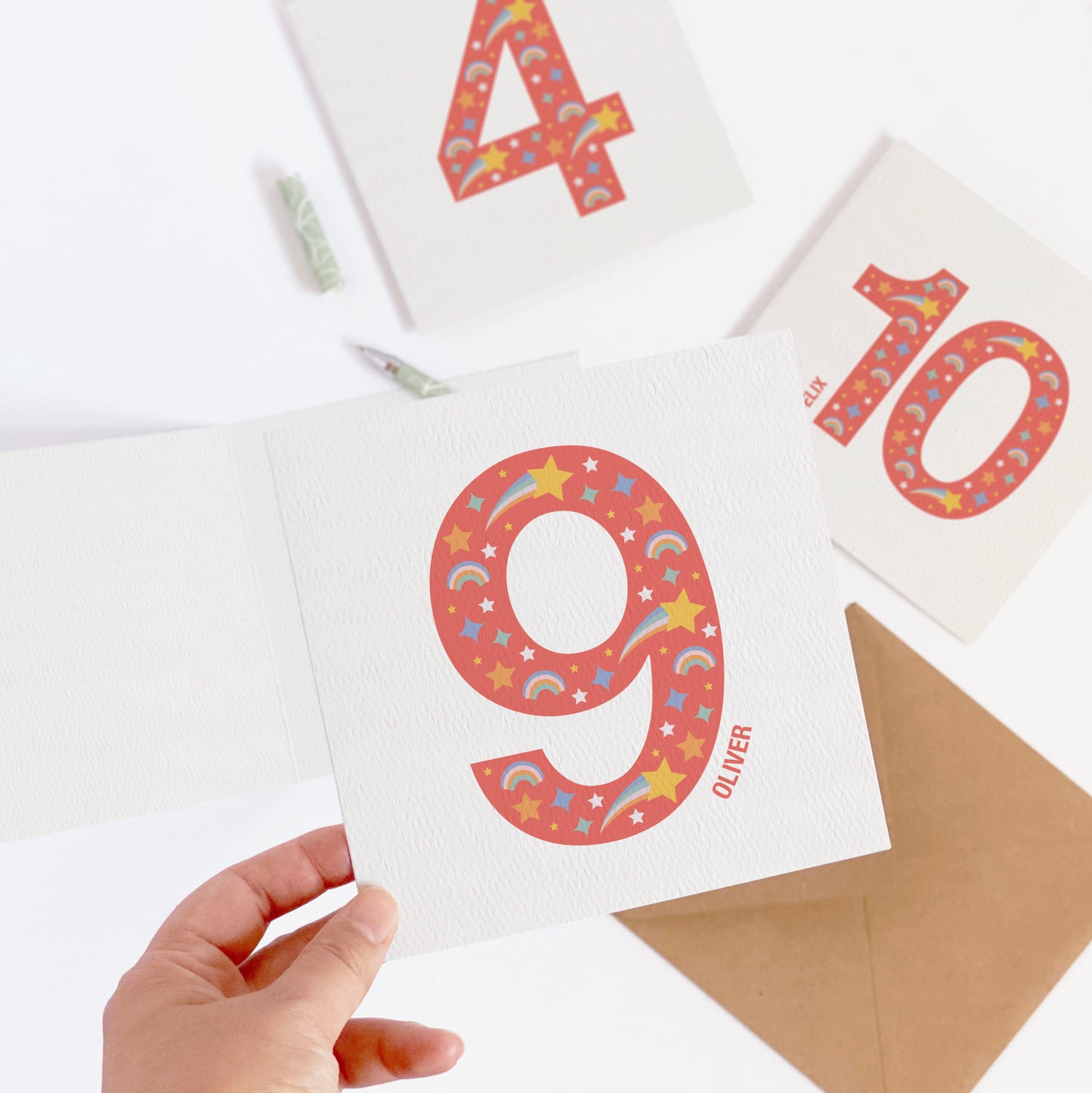 Personalised Kid's Age Birthday Card - Red