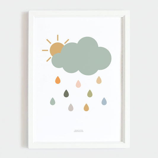 Rain Cloud Print - Safari Teal