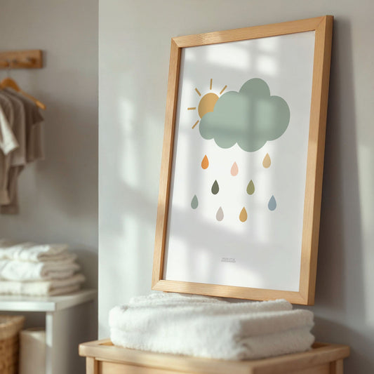 Rain Cloud Print - Safari Teal