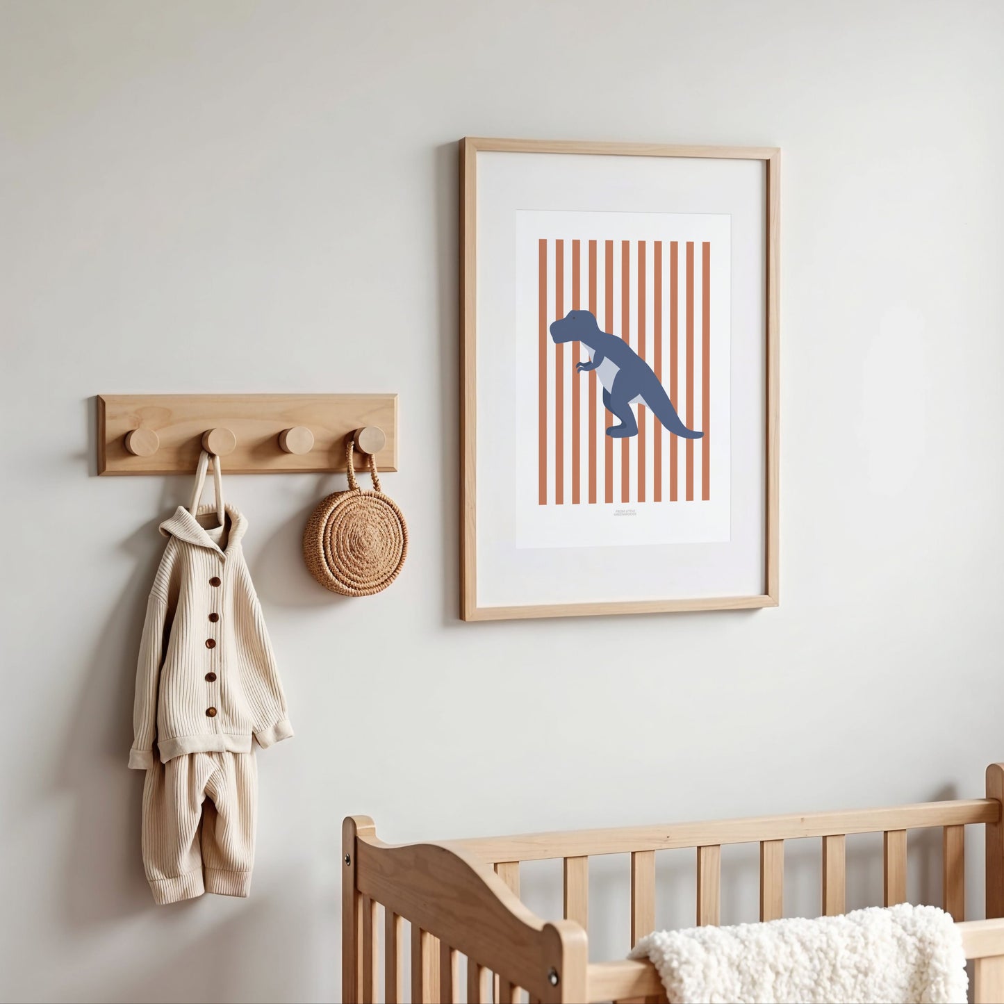 T-Rex Print - Red Stripes