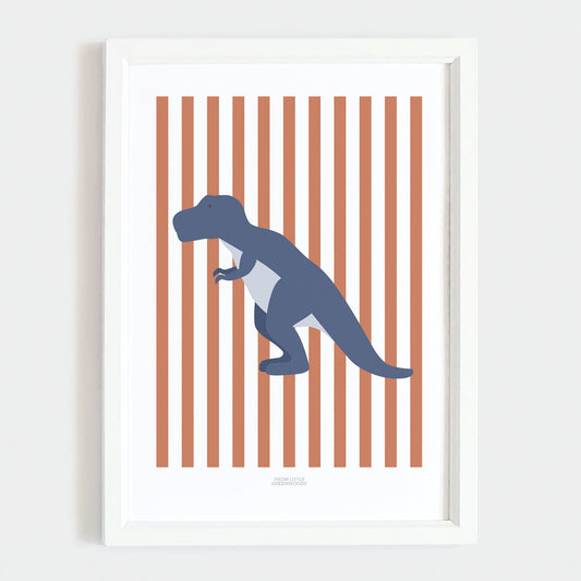 T-Rex Print - Red Stripes