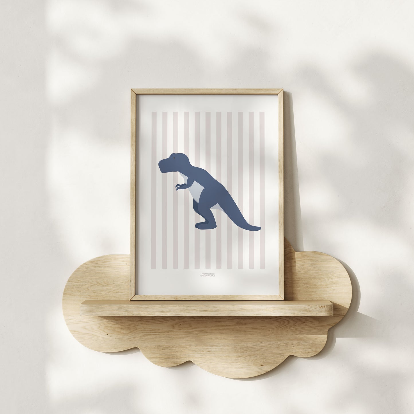T-Rex Print - Grey Stripes