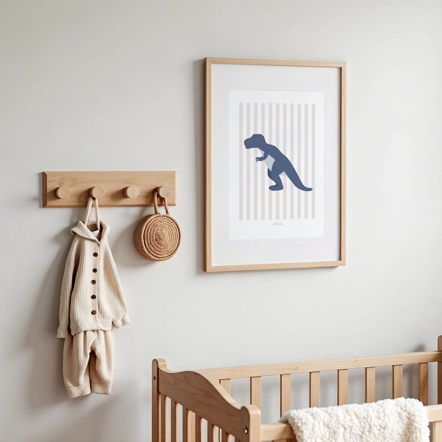 T-Rex Print - Grey Stripes