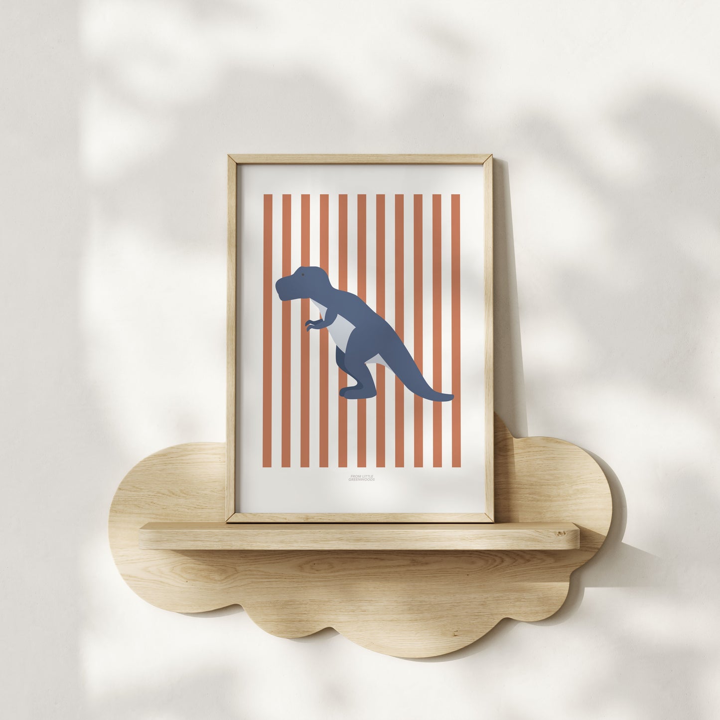 T-Rex Print - Red Stripes