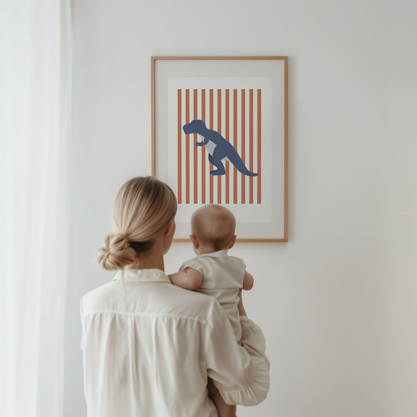 T-Rex Print - Red Stripes