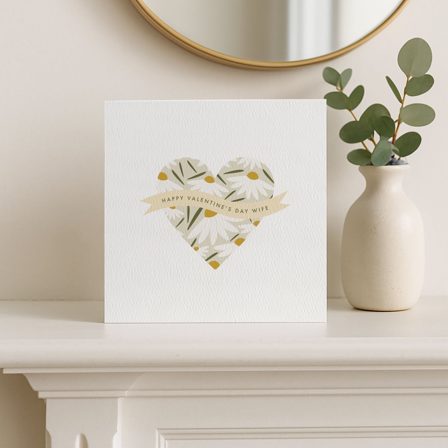 Personalised Daisy Heart Valentine's Card for her