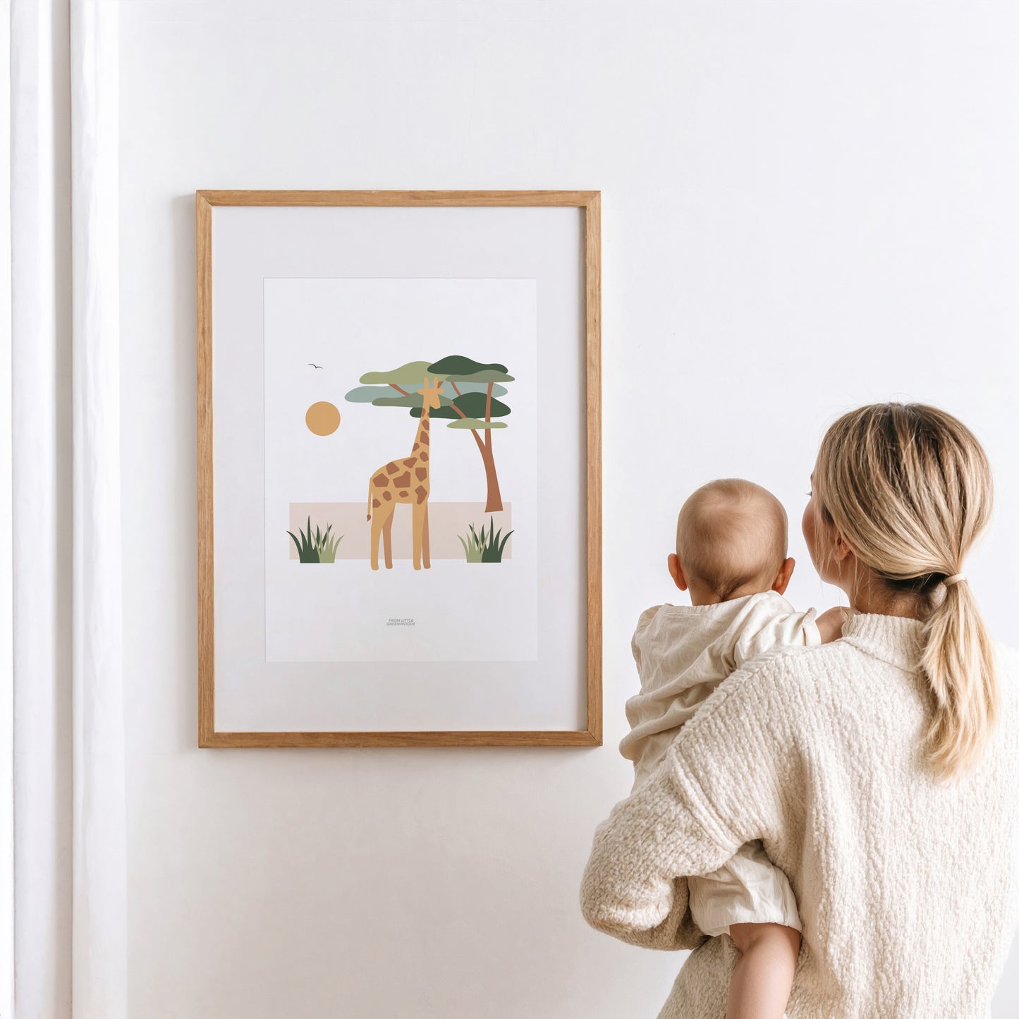 READY TO POST - A4 Giraffe Safari Print